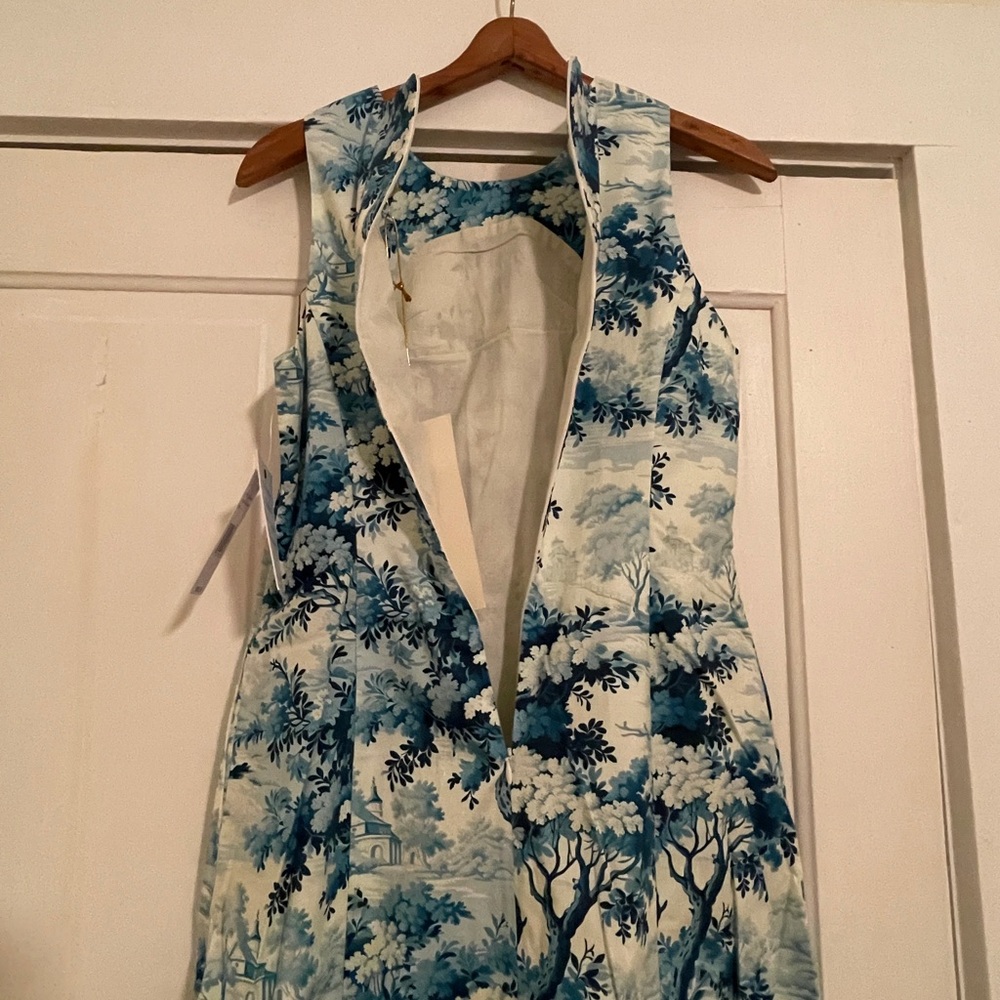 New Mestiza New York Louisa Sleeveless Toile Print Midi Dress size 6 - Picture 9 of 12